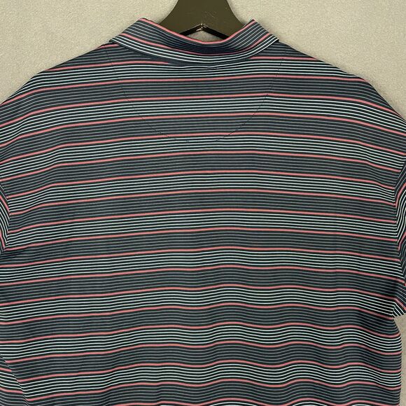 Nike Dri-Fit UV Polo Shirt Men's L Blue Striped Short Sleeve Golf Performance - Picture 7 of 15